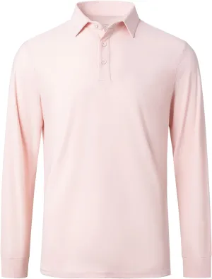 M MOTEEPI Polo for Men Long Sleeve Sun Protection Golf Shirts with Collar UPF 50  Performance Collared Fall Shirts Tennis