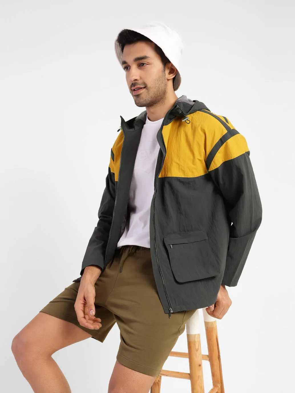 Men's Colorblock Hooded Sport Jacket