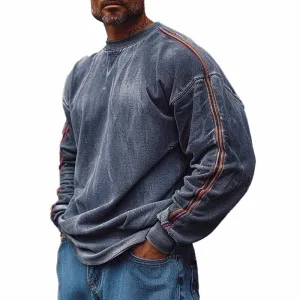 Men's Sports Vintage Crew Neck Sweatshirt 61549924X