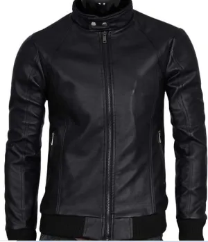 New Men's Black Leather Fashion Jacket, Black Jacket For Men