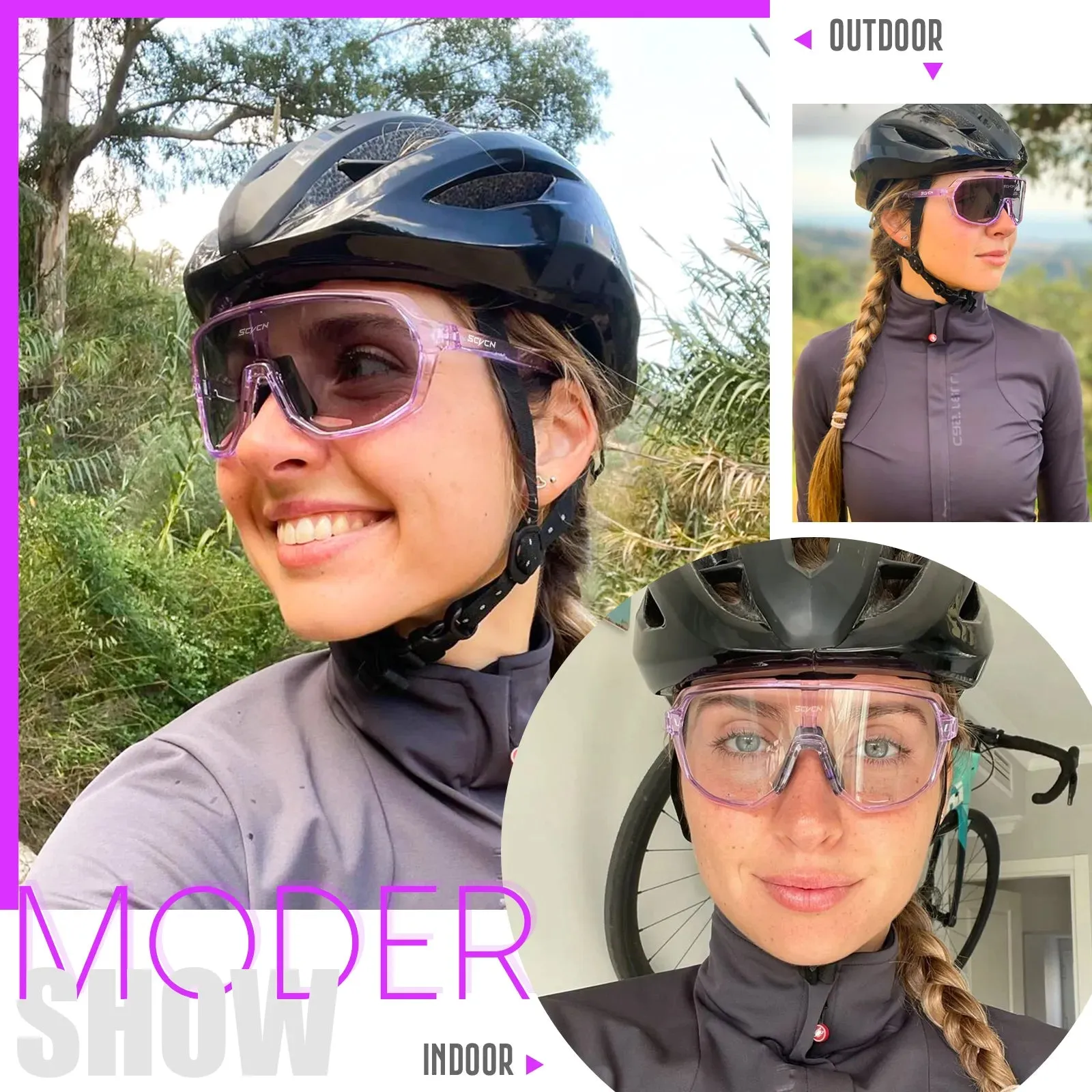New SCVCN Men Photochromic Cycling Glasses Sports Bicycle Eyewear Goggles Mountain Bike UV400 MTB Camping Sunglasses