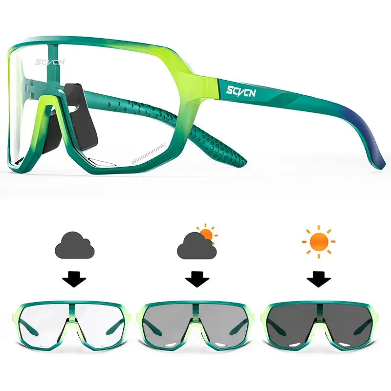 New SCVCN Men Photochromic Cycling Glasses Sports Bicycle Eyewear Goggles Mountain Bike UV400 MTB Camping Sunglasses