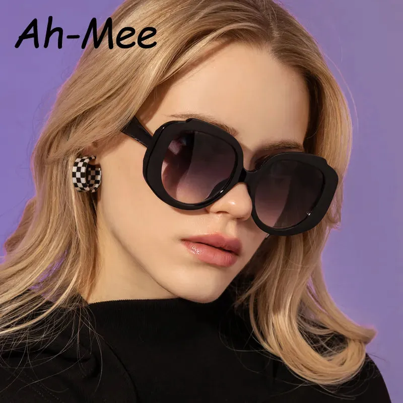 Oversize Oval Cycling Sunglasses Women Candy Color Pink Goggles Fashion Gradient Sun Glasses UV400 Eyewear Frame Ladies Shades