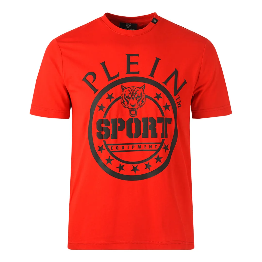 Plein Sport Large Circle Logo Red T Shirt