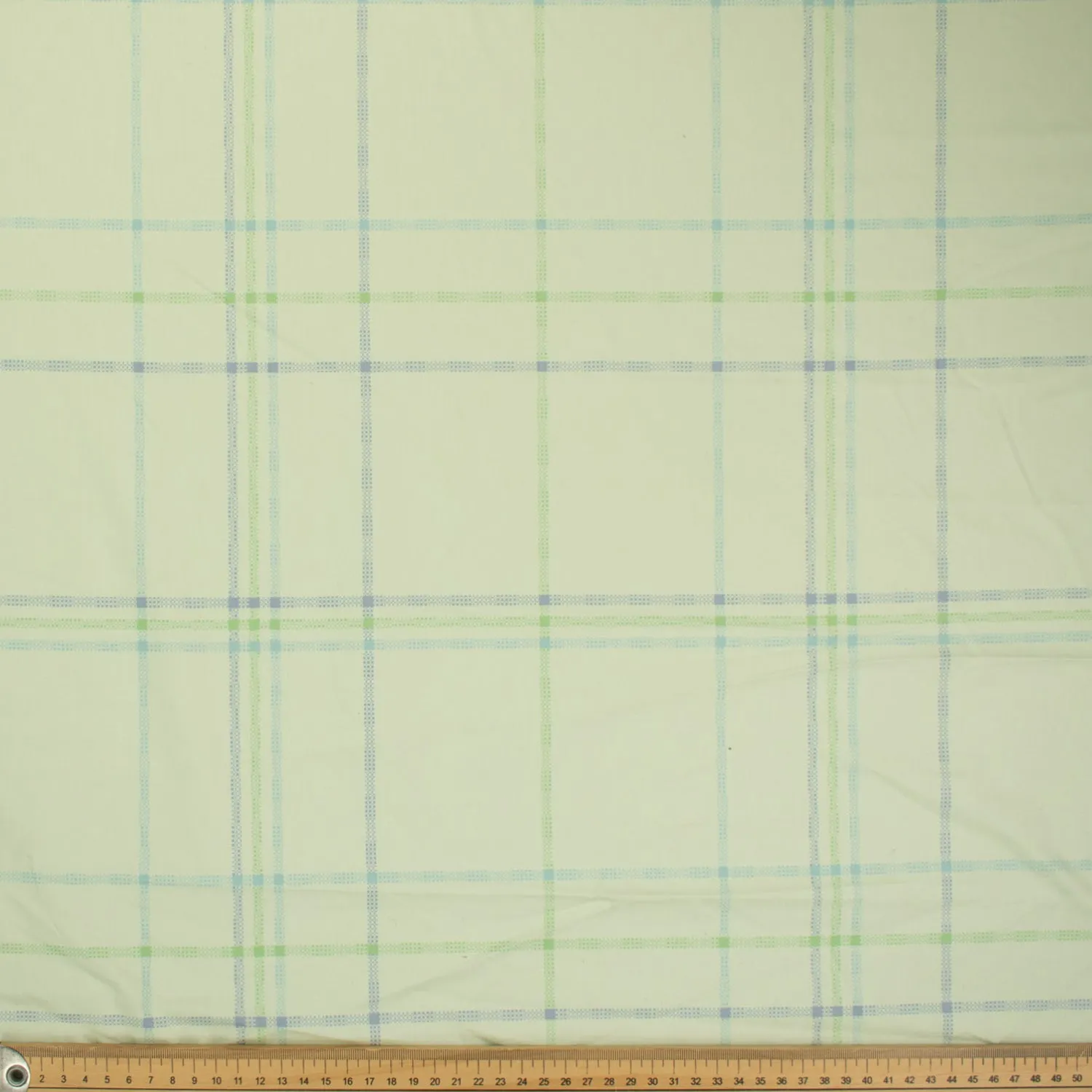 Printed Lining Design-44 Blue & Green Checks on Mint