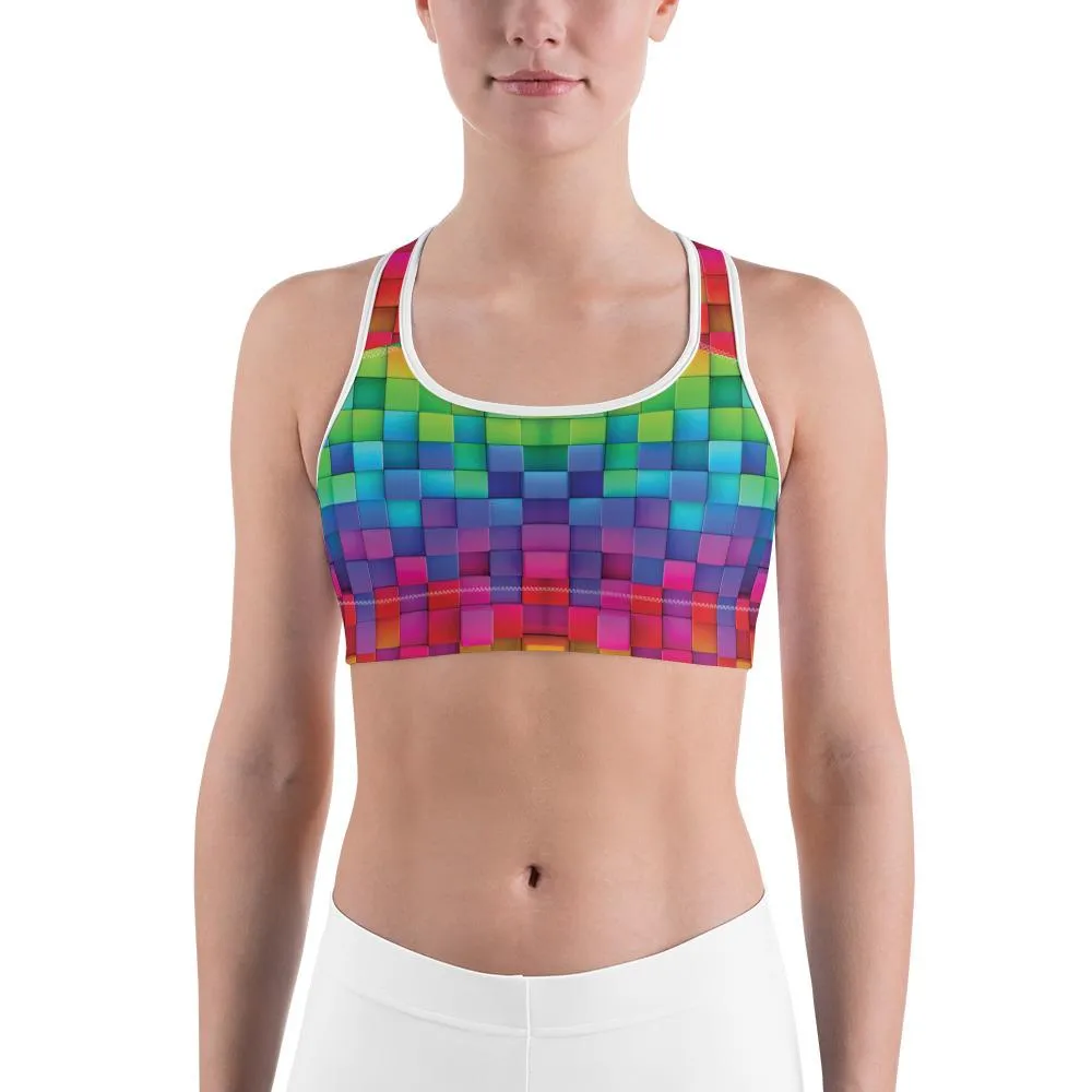 Rainbow Blocks Sports Bra