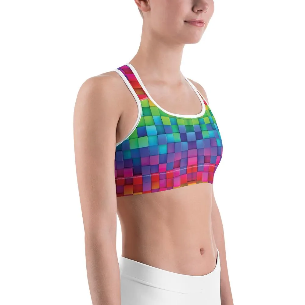 Rainbow Blocks Sports Bra