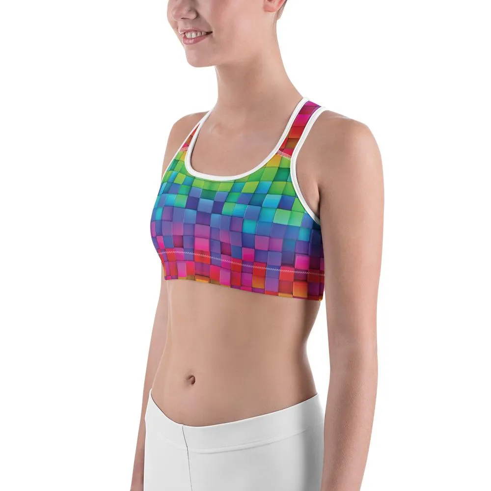 Rainbow Blocks Sports Bra