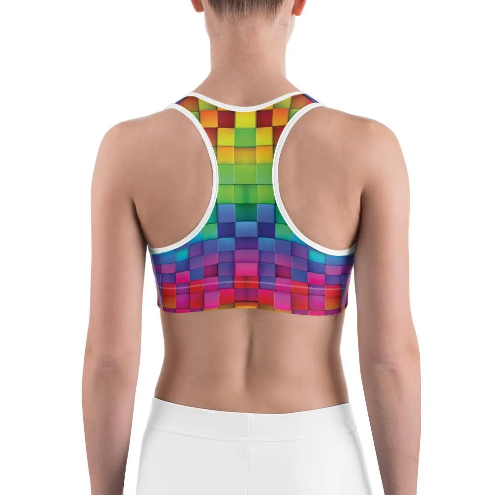 Rainbow Blocks Sports Bra