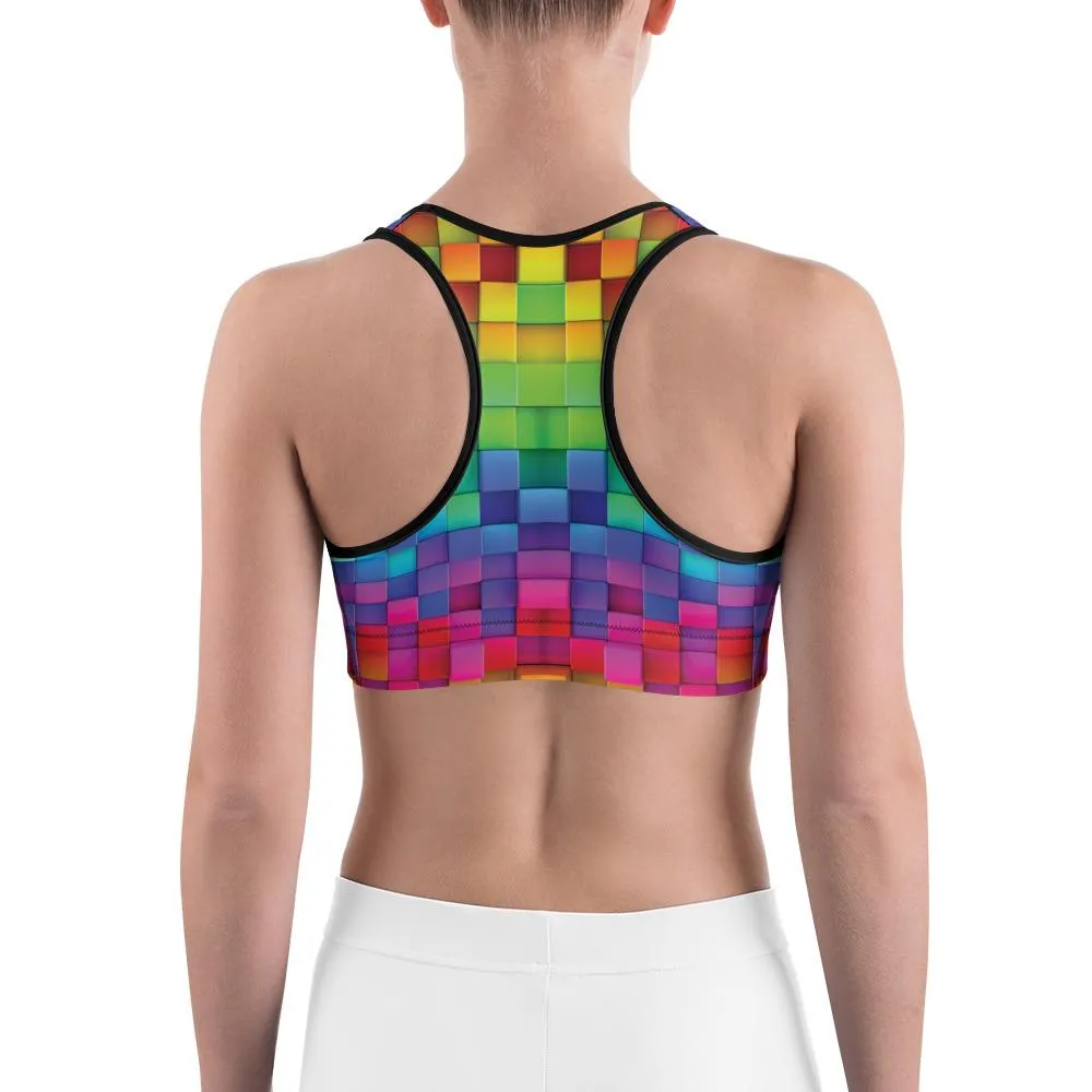 Rainbow Blocks Sports Bra