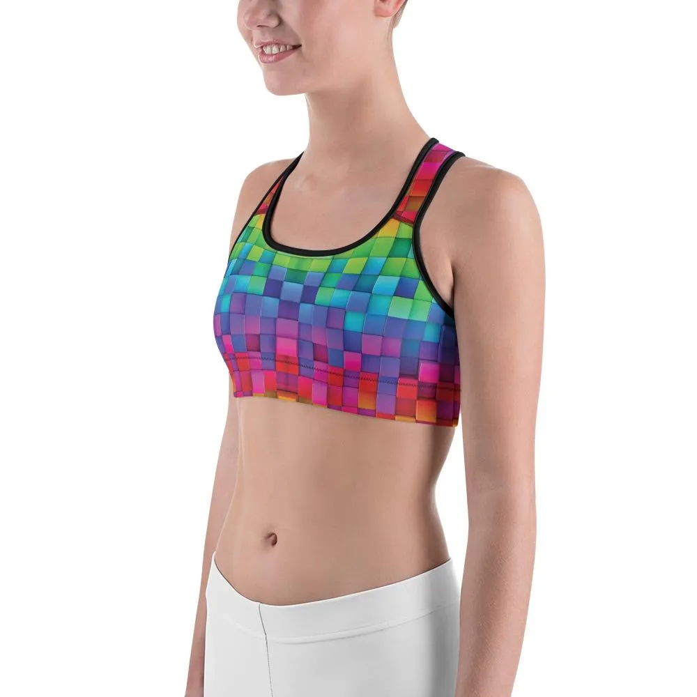 Rainbow Blocks Sports Bra