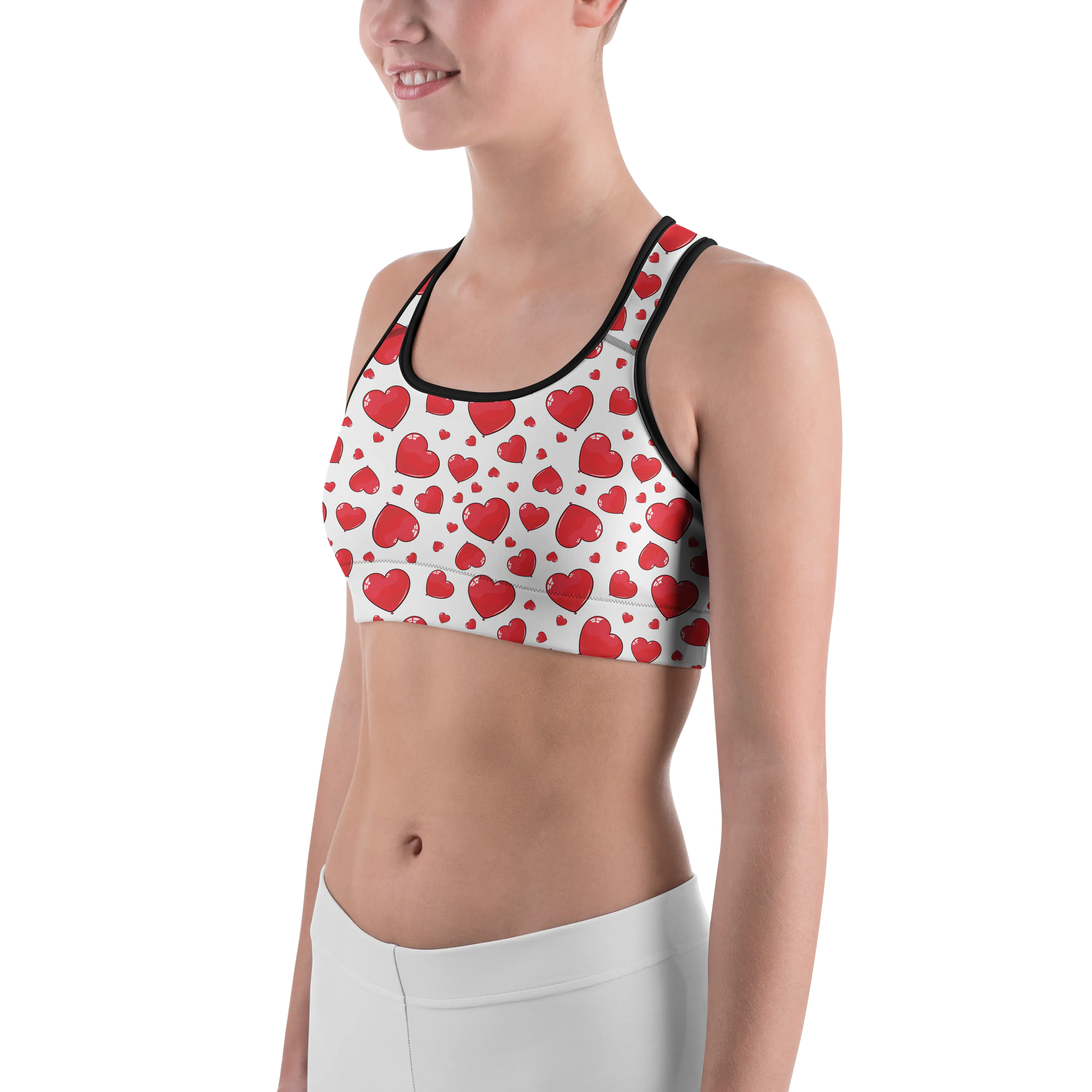 Red Hearts Sports Bra