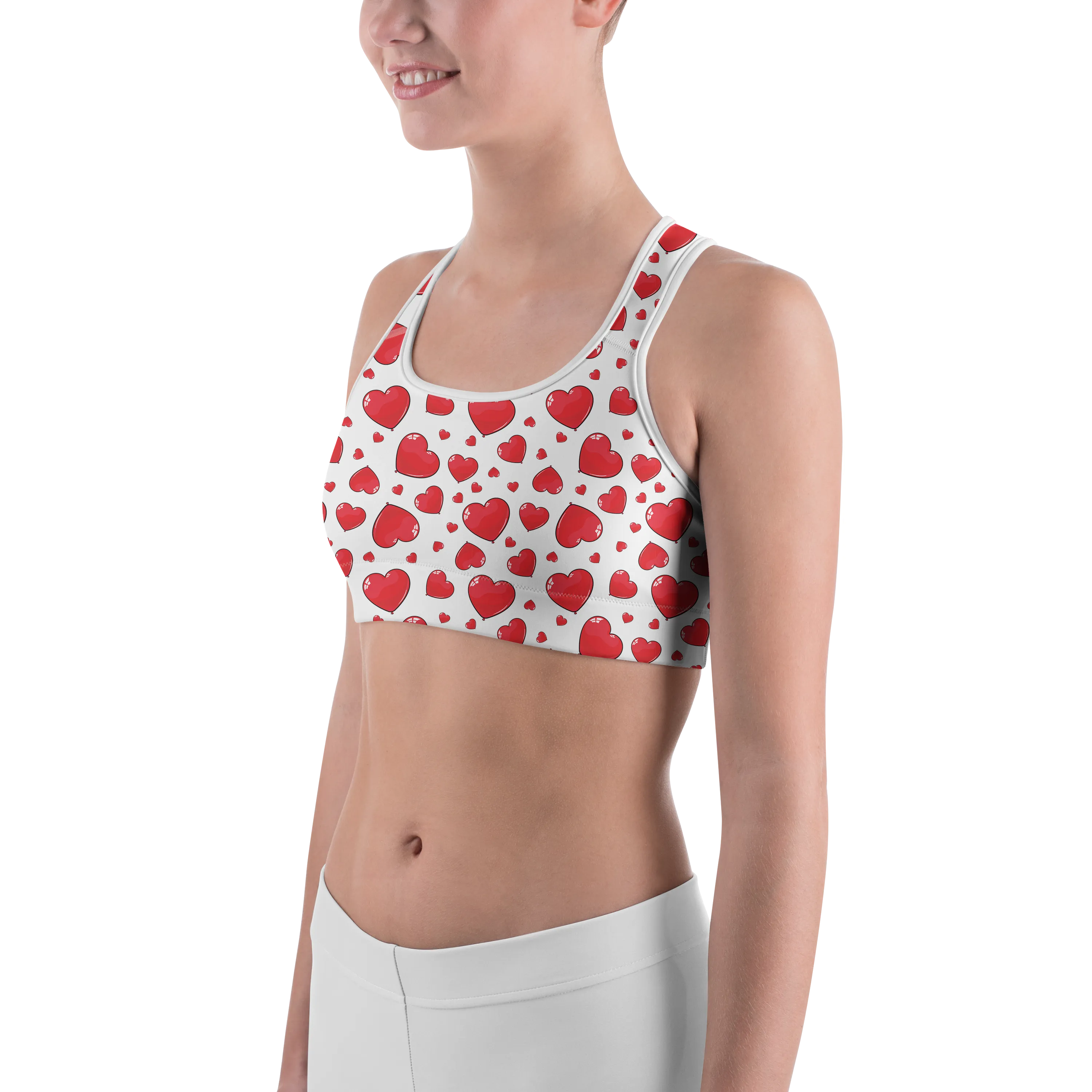 Red Hearts Sports Bra