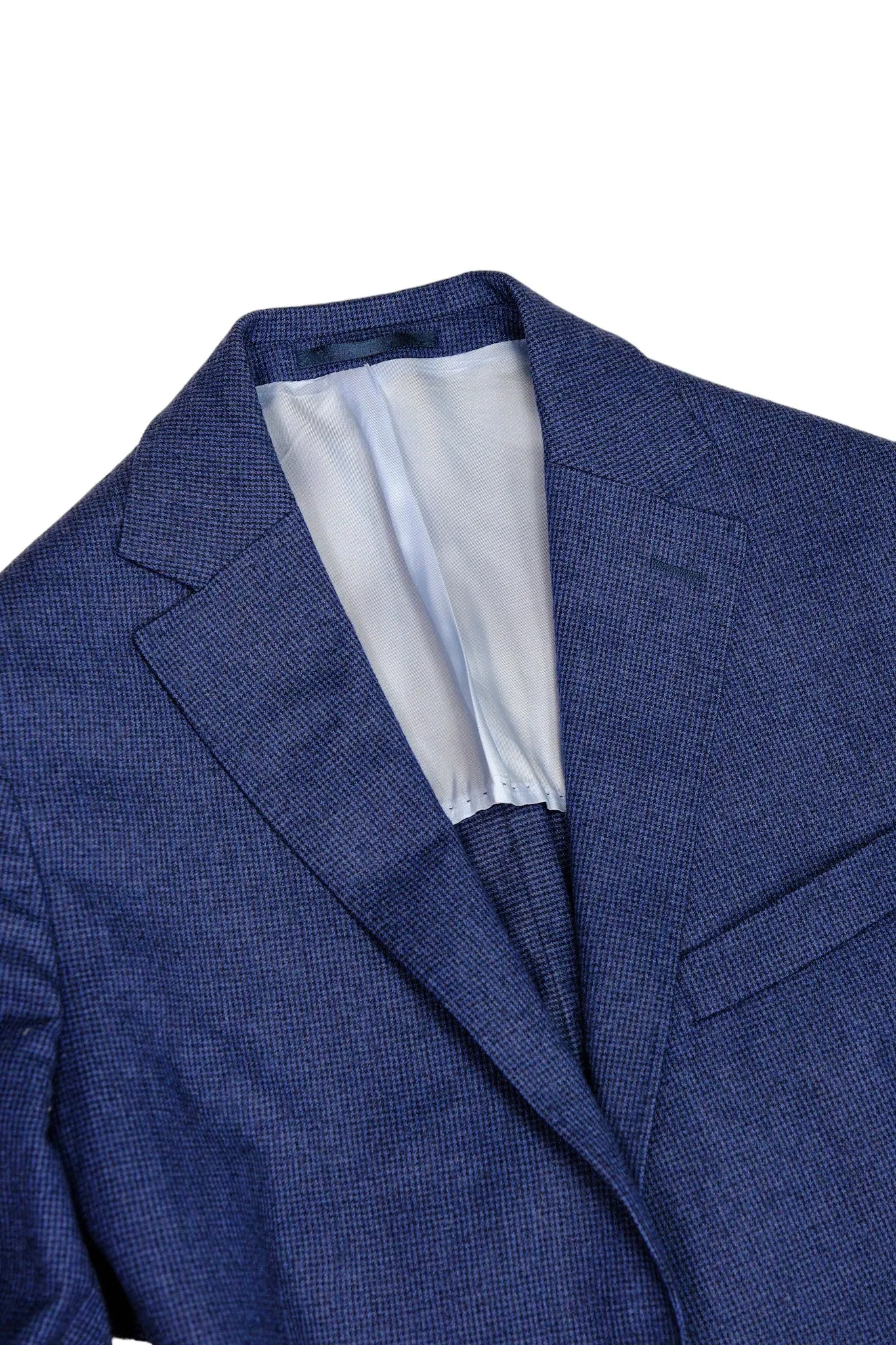 Schoffa - Navy Baby Houndstooth Wool Sports Jacket 48 Reg.