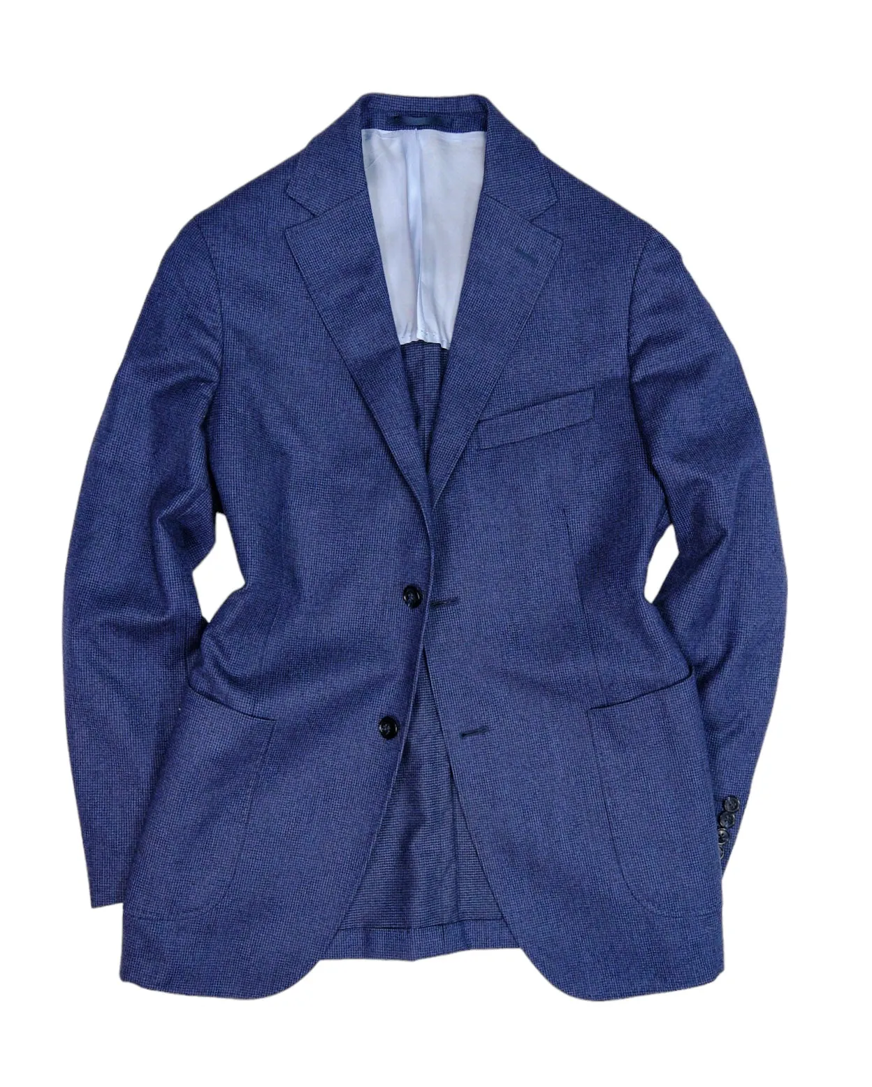 Schoffa - Navy Baby Houndstooth Wool Sports Jacket 48 Reg.