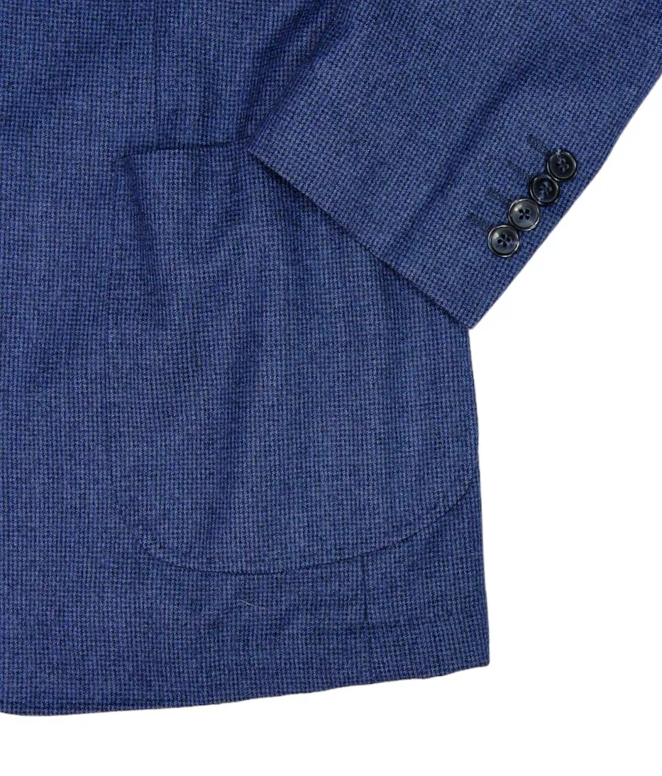 Schoffa - Navy Baby Houndstooth Wool Sports Jacket 48 Reg.