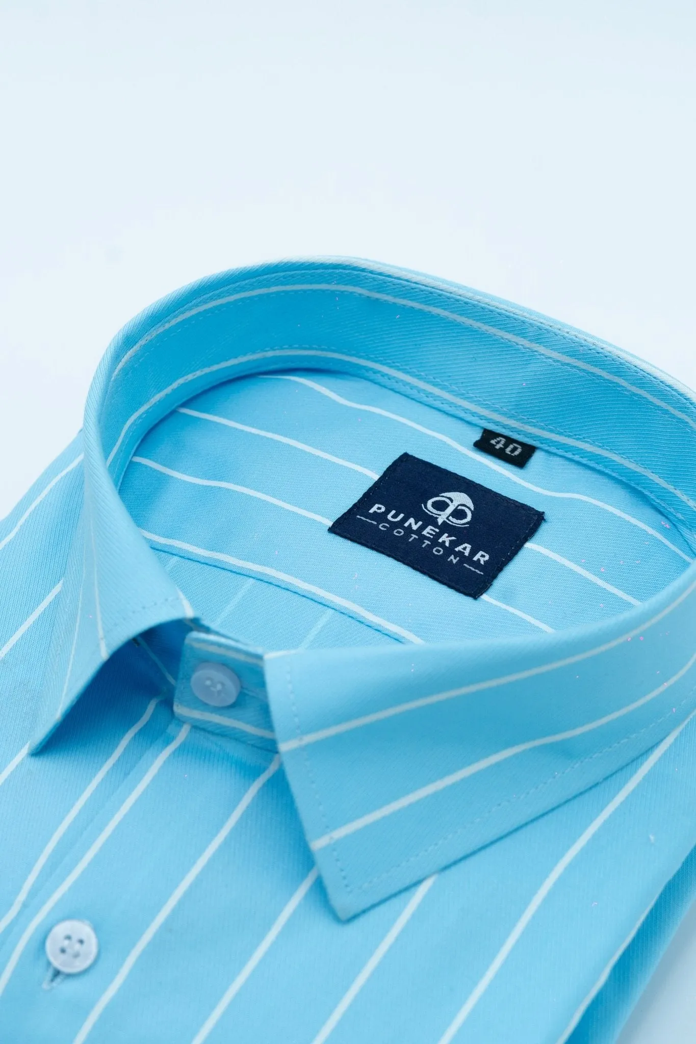 Sky Blue Color Pure Cotton Lining Shirt For Men