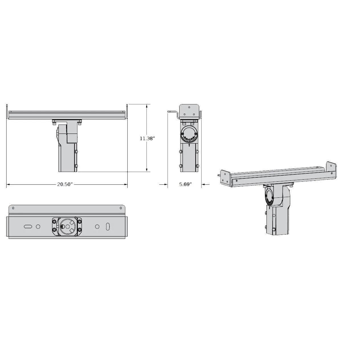 Slipfitter Mount Kit For Keystone  Series 1 Sports Light Flood Medium Size Fixtures, Gray Finish