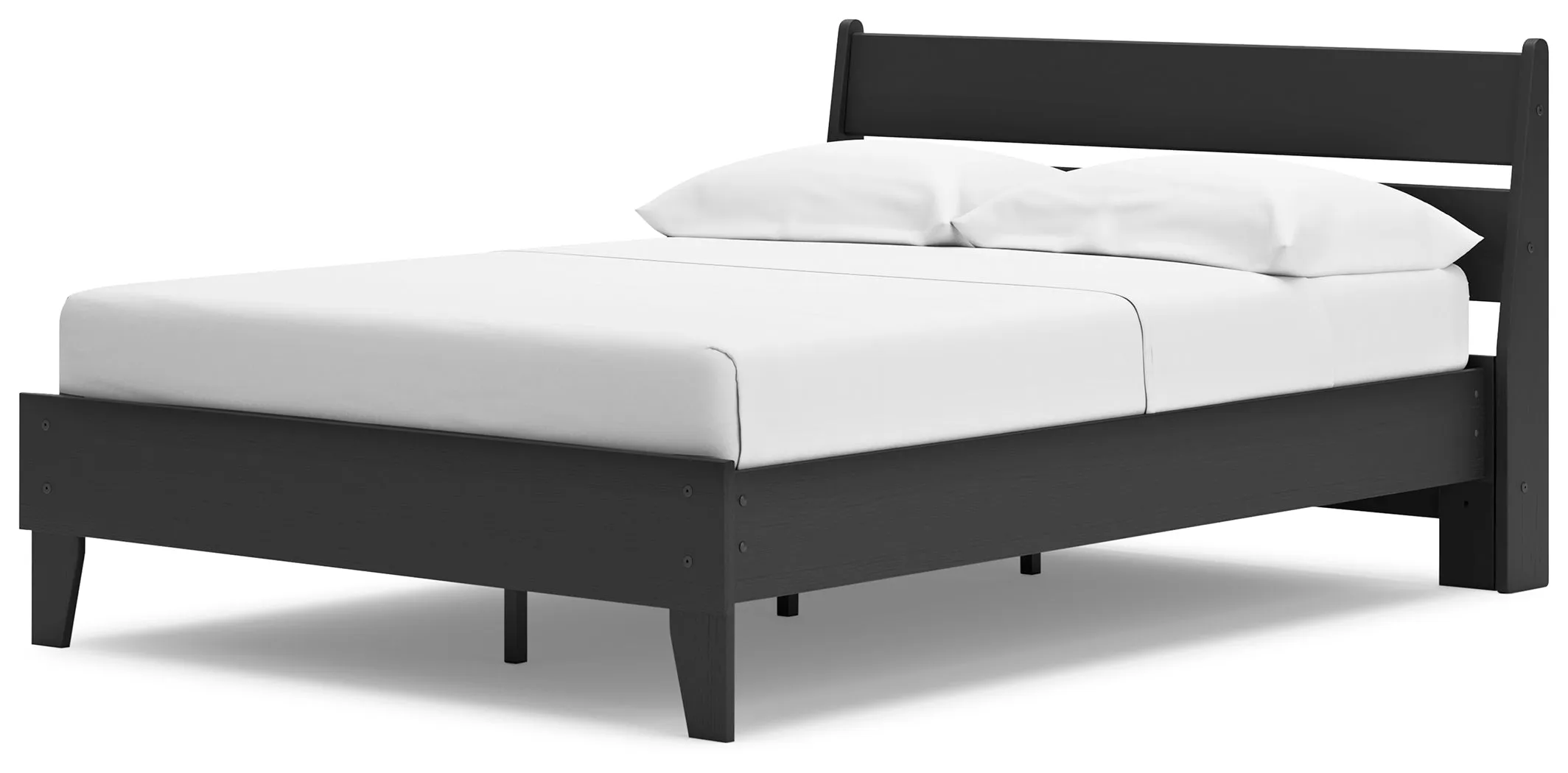 Socalle Full Panel Platform Bed with Dresser, Chest and 2 Nightstands in Black