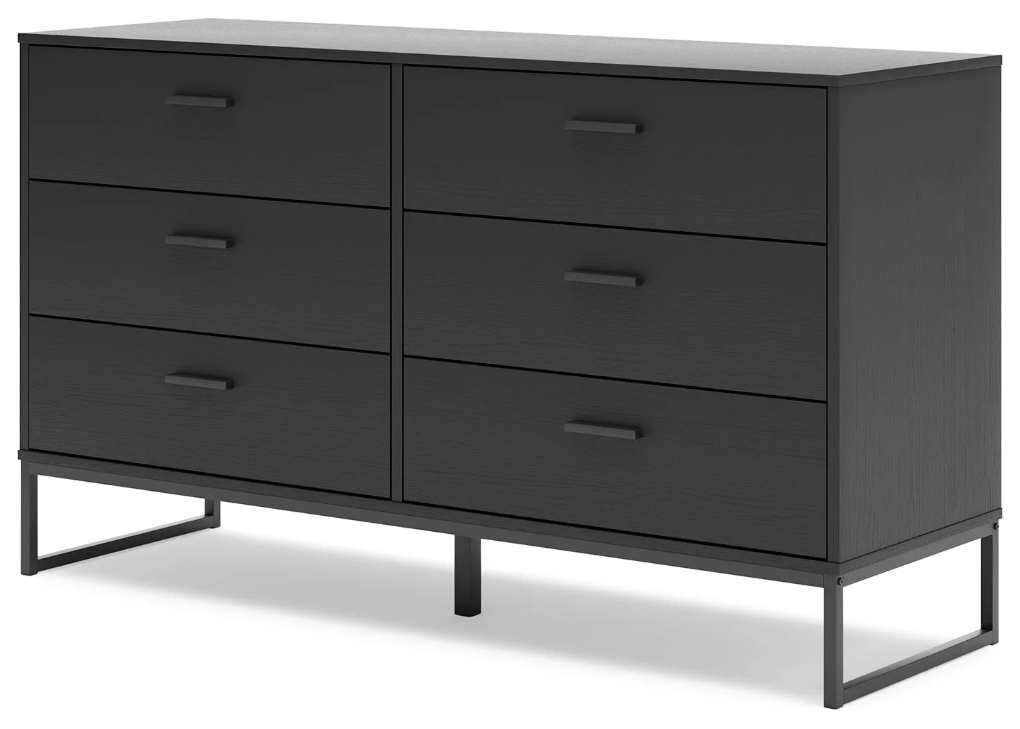 Socalle Full Panel Platform Bed with Dresser, Chest and 2 Nightstands in Black