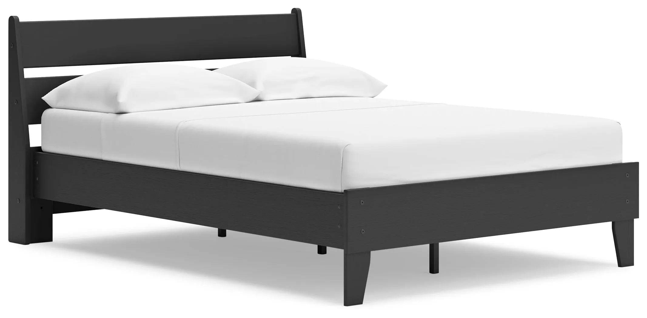 Socalle Full Panel Platform Bed with Dresser, Chest and 2 Nightstands in Black