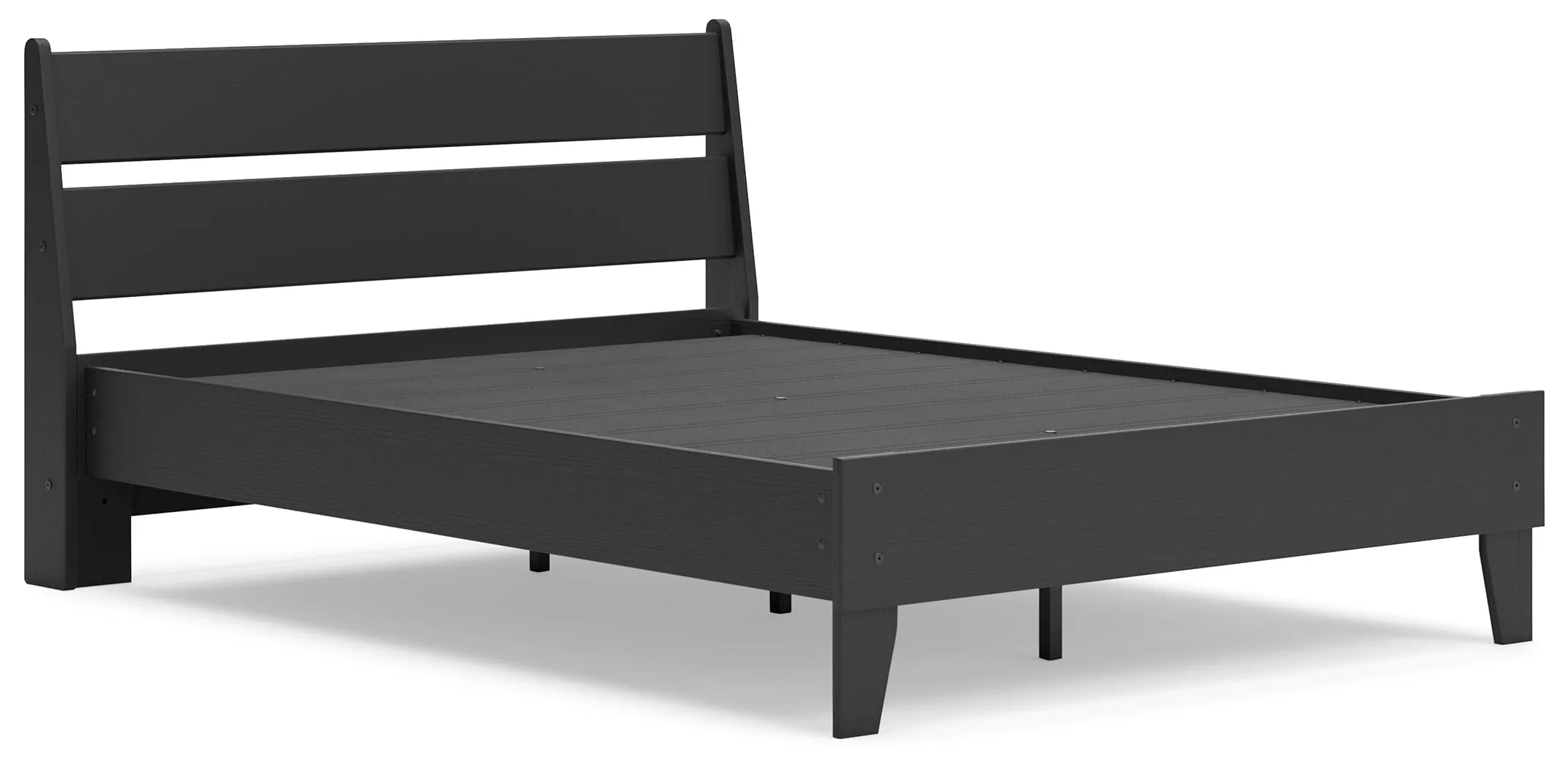 Socalle Full Panel Platform Bed with Dresser, Chest and 2 Nightstands in Black