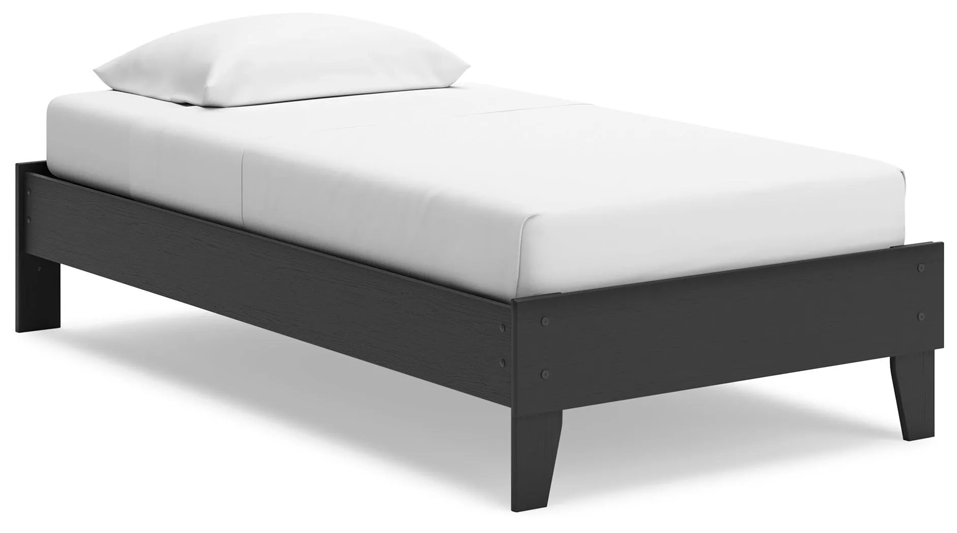 Socalle Twin Platform Bed with Dresser, Chest and Nightstand in Black