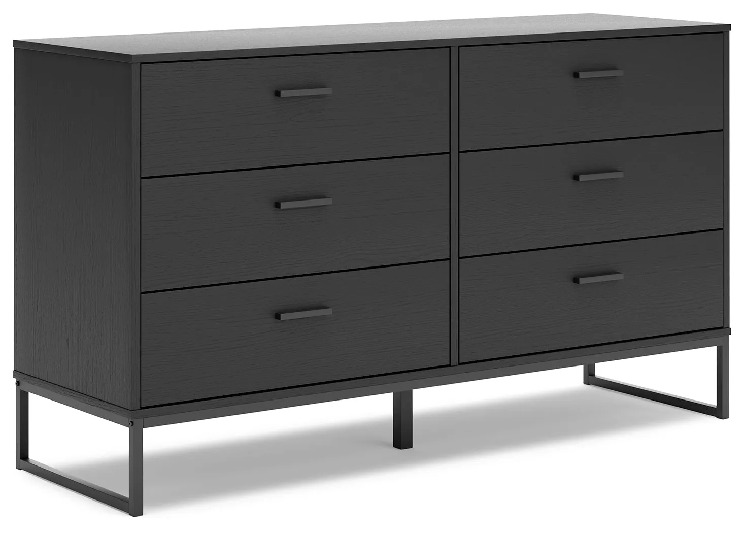 Socalle Twin Platform Bed with Dresser, Chest and Nightstand in Black