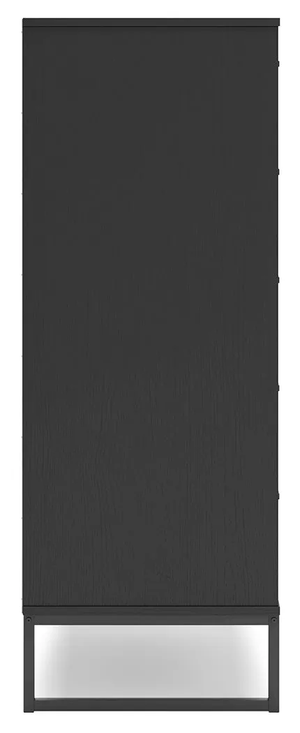 Socalle Twin Platform Bed with Dresser, Chest and Nightstand in Black