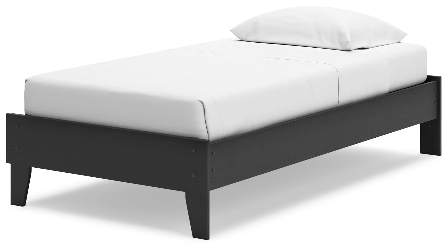 Socalle Twin Platform Bed with Dresser, Chest and Nightstand in Black
