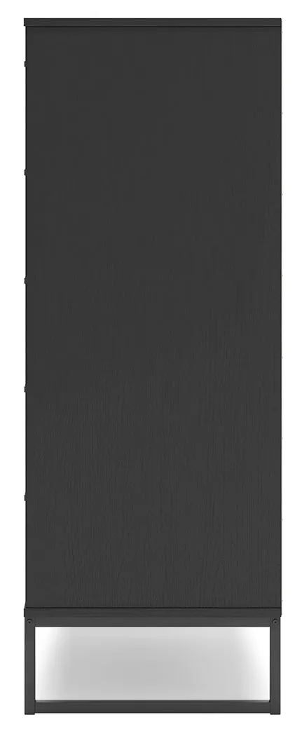 Socalle Twin Platform Bed with Dresser, Chest and Nightstand in Black