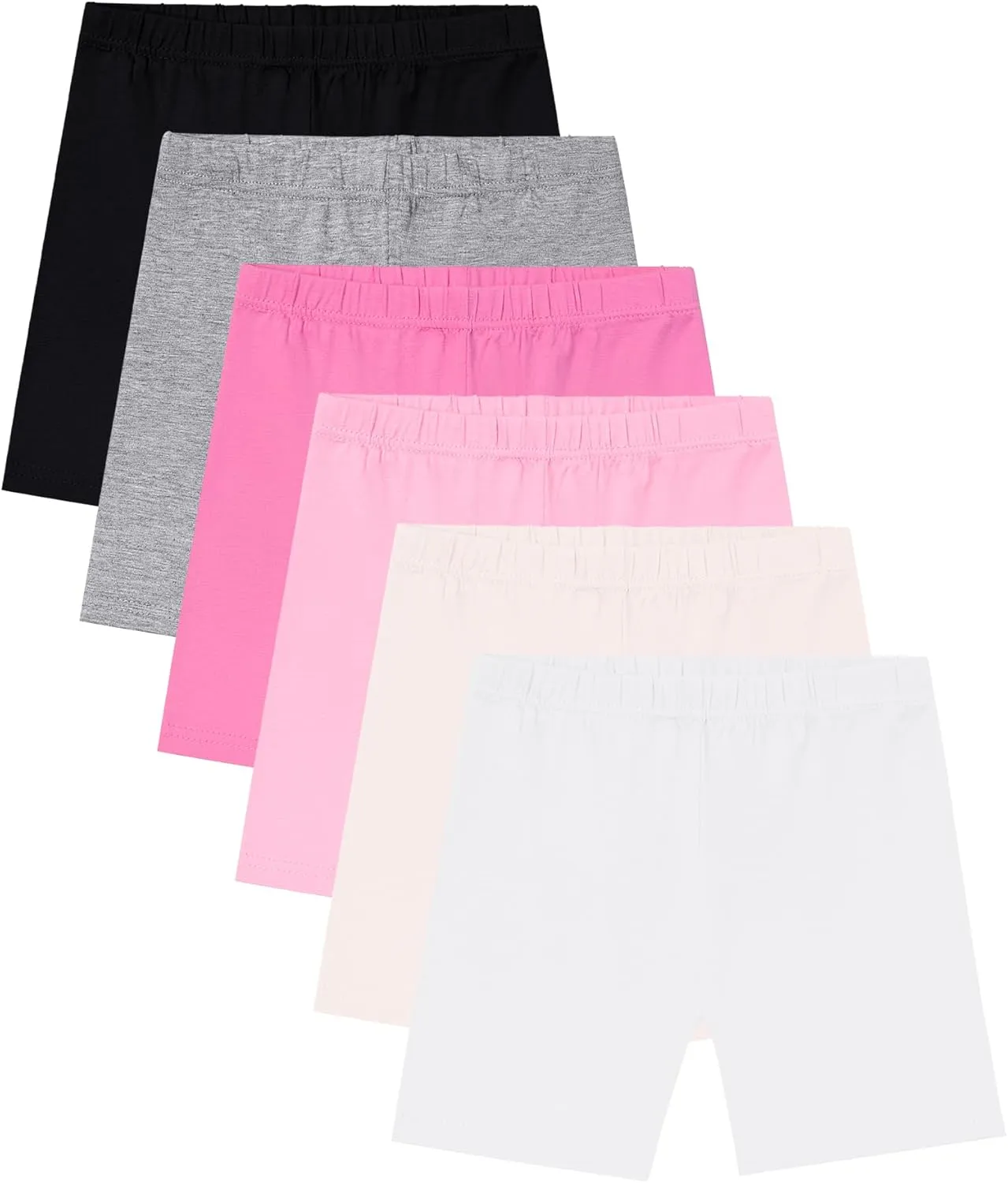 Tenpluszero 6 Pack Girls Bike Shorts Cartwheel Under Dress Short for Toddler Girls Dance Shorts Breathable and Safety
