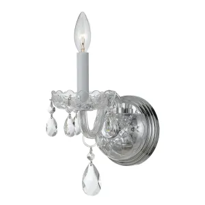 Traditional Crystal 1 Light Hand Cut Crystal Polished Chrome Sconce