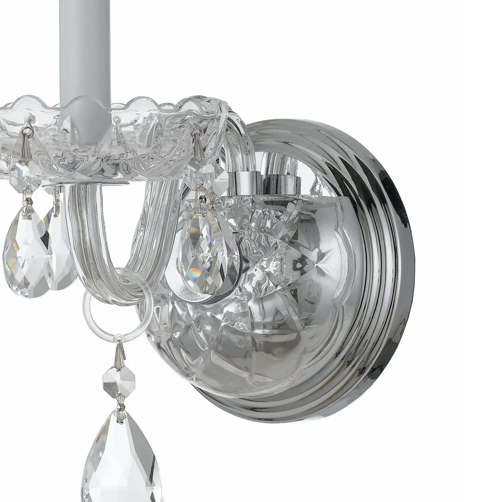 Traditional Crystal 1 Light Hand Cut Crystal Polished Chrome Sconce