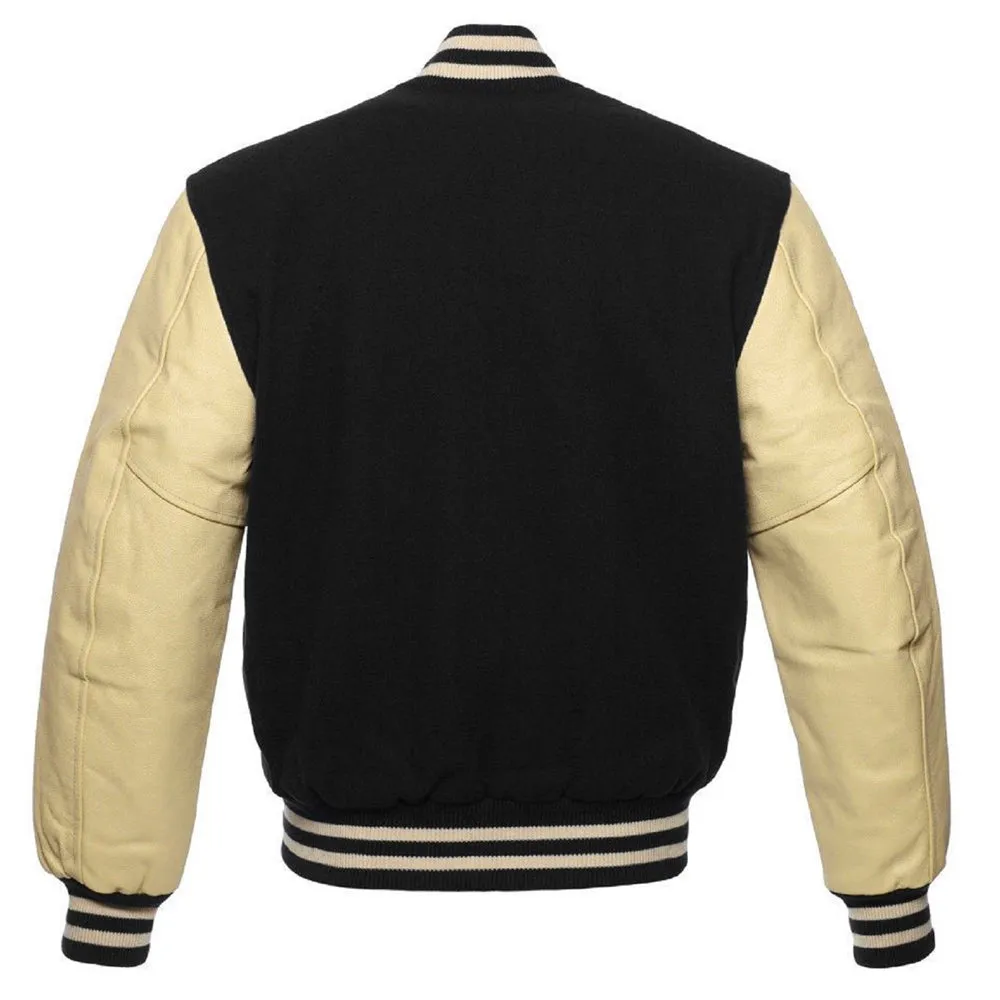 Varsity Bomber Wool Leather Jacket