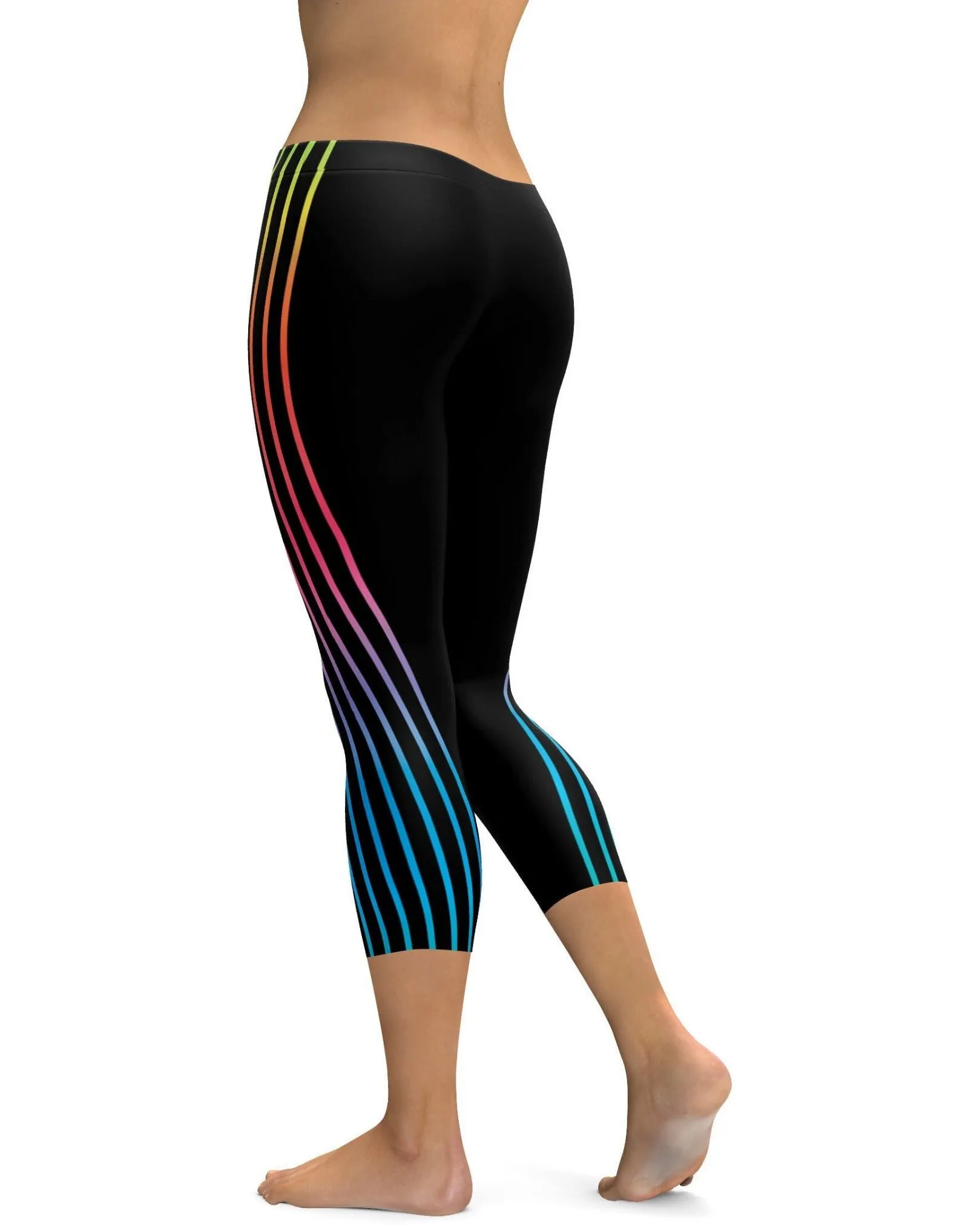 Vertical Neon Stripes Capris