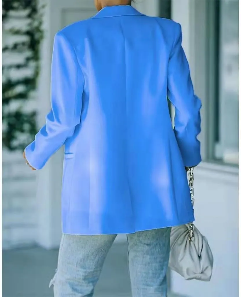 Women's Casual Slim Blazer Jackets Long Sleeve Lapel Button Work Office Open Front Professional Top Suit Jacket